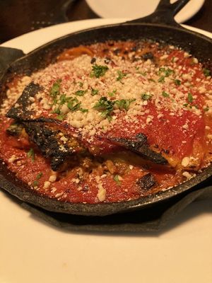 Vegan lasagna  at Crumb & Spigot in Chagrin Falls