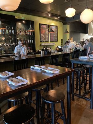 Interior including bar at Crumb & Spigot in Chagrin Falls