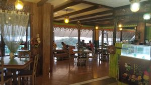 Inside seating area at Buzzz Cafe in Tagbilaran