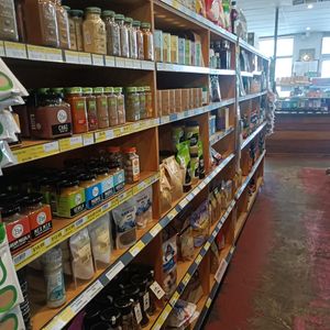Pantry aisle at Eastfield Natural Foods in Croydon
