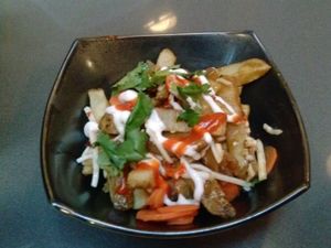 banh mi poutine fries at Ramen Hood in Los Angeles