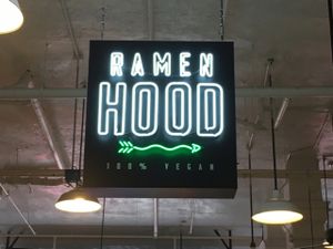 signage at Ramen Hood in Los Angeles