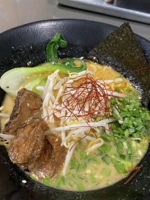 Not so spicy ramen.  at Ramen Hood in Los Angeles