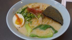 amazing ramen with vegan egg at Ramen Hood in Los Angeles