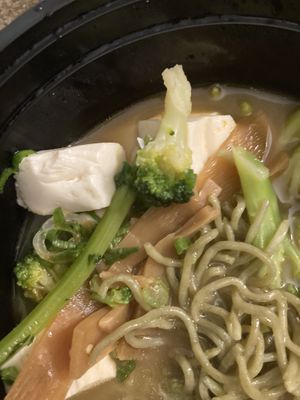 Ramen. Not sure which one, I ordered the Tantanman but def not it.  It was like 2/5    at Ramen Hood in Los Angeles