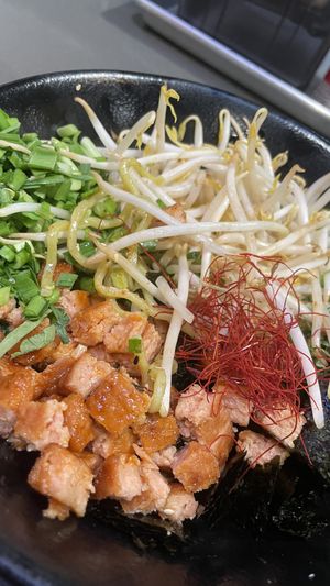 Beautiful cold noodle soup  at Ramen Hood in Los Angeles