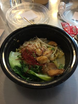 Garlic Ramen, before the broth is added at Ramen Hood in Los Angeles