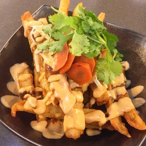 Bahn Mi Poutine  at Ramen Hood in Los Angeles