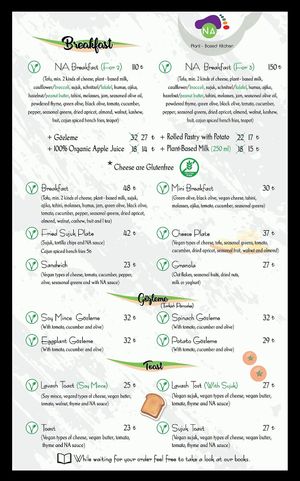 English MENU 1 at KafeNAsanat in Istanbul