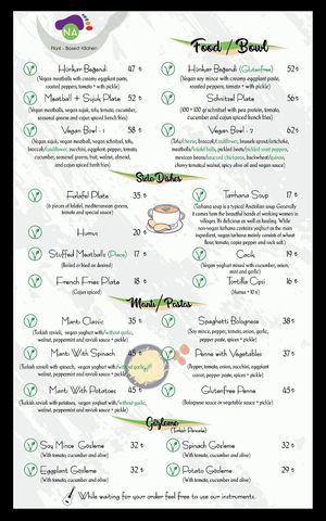 English MENU 2 at KafeNAsanat in Istanbul