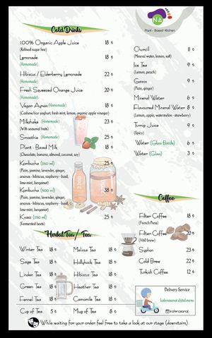 English MENU 5 at KafeNAsanat in Istanbul