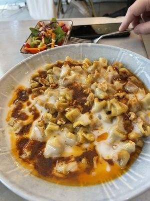 Manti with soy crumbles  at KafeNAsanat in Istanbul