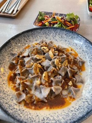 Gluten free and vegan manti  at KafeNAsanat in Istanbul