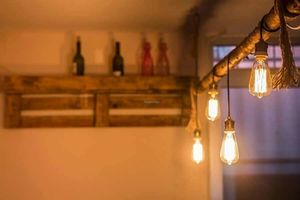 upcycled lamp  at KafeNAsanat in Istanbul