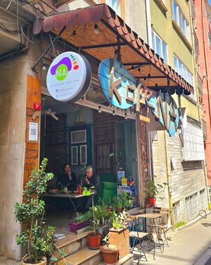 Outside at KafeNAsanat in Istanbul