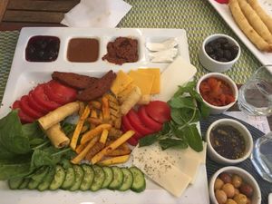 Vegan Turkish breakfast  at KafeNAsanat in Istanbul