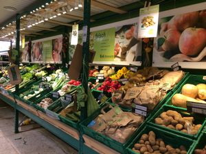 Fresh organic produce  at Erdi Biomarkt in Filderstadt