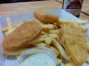 toats veegs. How was it? A bit fishy...  at Bliss & Chips in Newtown