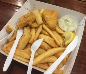 Yum! Boneless fish and chips at Bliss & Chips in Newtown