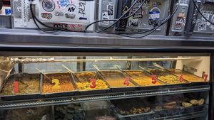 Today's entrees at Punjabi Grocery & Deli in New York City