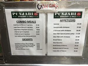 Menu  at Punjabi Grocery & Deli in New York City