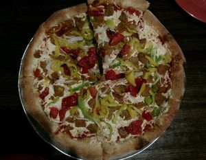 Vegan pizza (the Tallahassee) at Tomato Bar Pizza Bakery in Schererville