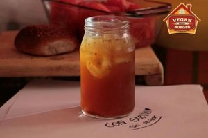 Jazmin tea with chia seeds! at Vegan House in Culiacan