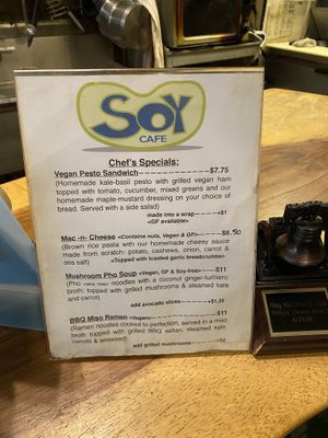 Menu  at Joy Cafe in Philadelphia