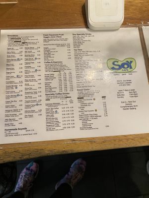 Menu  at Joy Cafe in Philadelphia