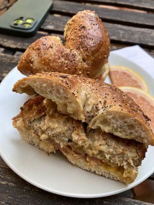 Sausage bagel sammy  at Joy Cafe in Philadelphia