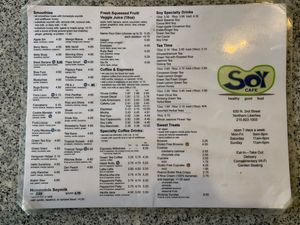 Menu: Drinks and Dessert at Joy Cafe in Philadelphia