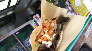 Pita gyros at Loving Hut Express - Food Truck in Brussels