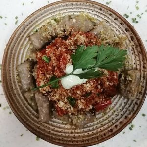 Banana nhoque  at Dona Flor Cafe in Cascais