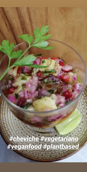 Vegan Ceviche  at Dona Flor Cafe in Cascais
