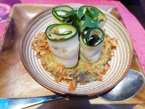 Zucchini starter at Dona Flor Cafe in Cascais
