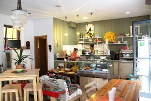 Dona Flor from inside.  at Dona Flor Cafe in Cascais