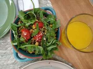 Chickpea salat. We ordered this and some open sandwiches for sharing. Amazing! at Dona Flor Cafe in Cascais