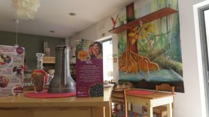 Inside at Dona Flor Cafe in Cascais