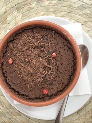 Chocolate mousse at Dona Flor Cafe in Cascais
