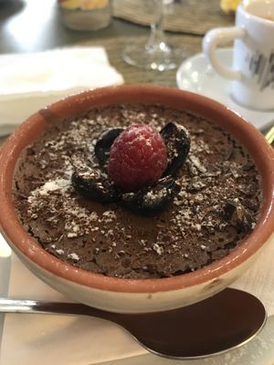 chocolate mousse at Dona Flor Cafe in Cascais