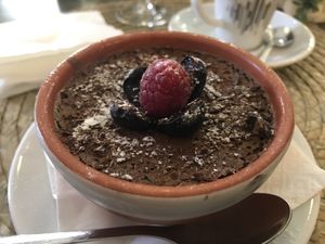 amazing chocolate mousse  at Dona Flor Cafe in Cascais