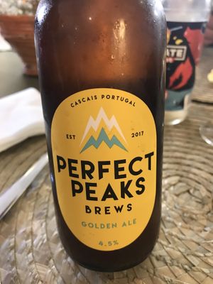 nice local beer  at Dona Flor Cafe in Cascais