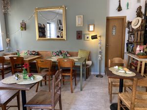 Indoor setting at Dona Flor Cafe in Cascais