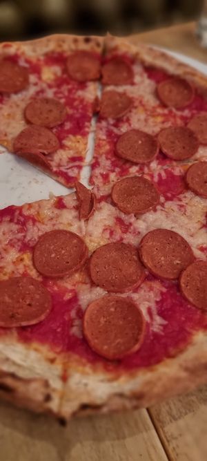 Vegan pepperoni at Famoso Neapolitan Pizzeria in Jasper