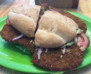 Milanesa at Veggie Table in Puerto Vallarta