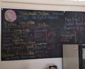 Menu at Veggie Table in Puerto Vallarta