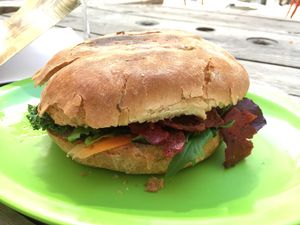 This was so good! I don’t remember what it was called, but it was homemade seitan. at Veggie Table in Puerto Vallarta