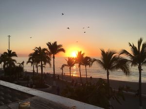 The view fr the balcony at sunset! at Veggie Table in Puerto Vallarta
