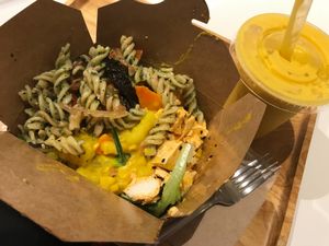 Had the salad with 3 dishes. More than filling for a big-eater like me. Mango-orange smoothie was yummy. at Fresca in Hong Kong Island