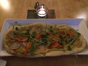 grilled flatbread.  at Natural Grocers in Boulder